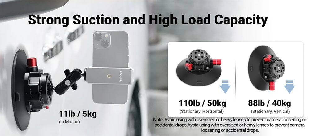 6 inch camera suction mount with camera attached