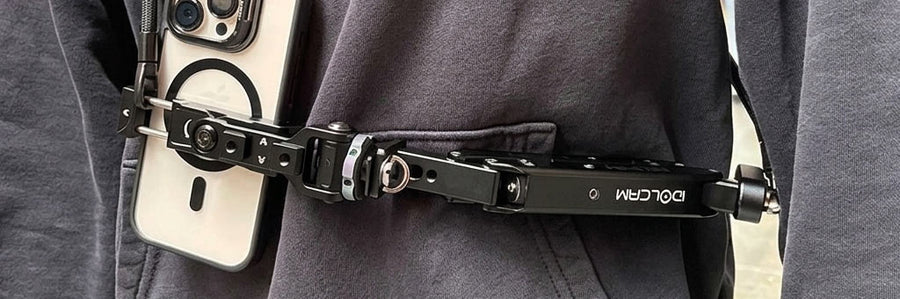 Aluminum tripod, phone holder and body strap