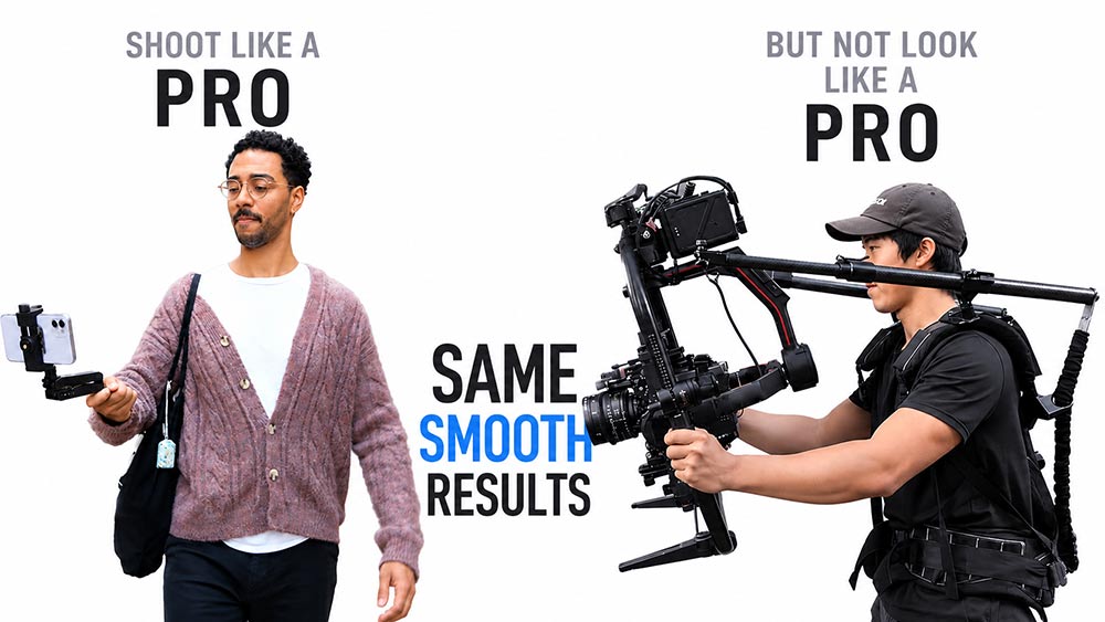 IDOLCAM 4X lightweight stabilizer being carried on the go
