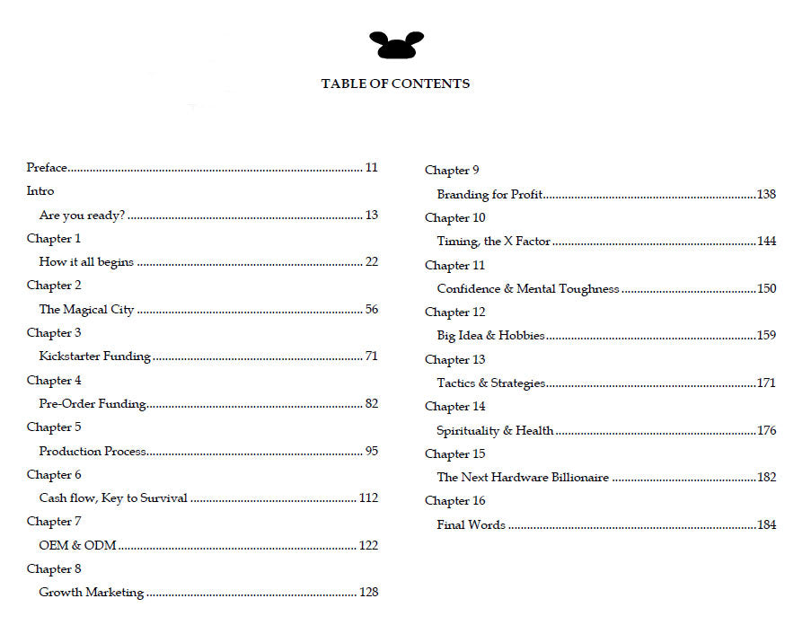 Table of contents